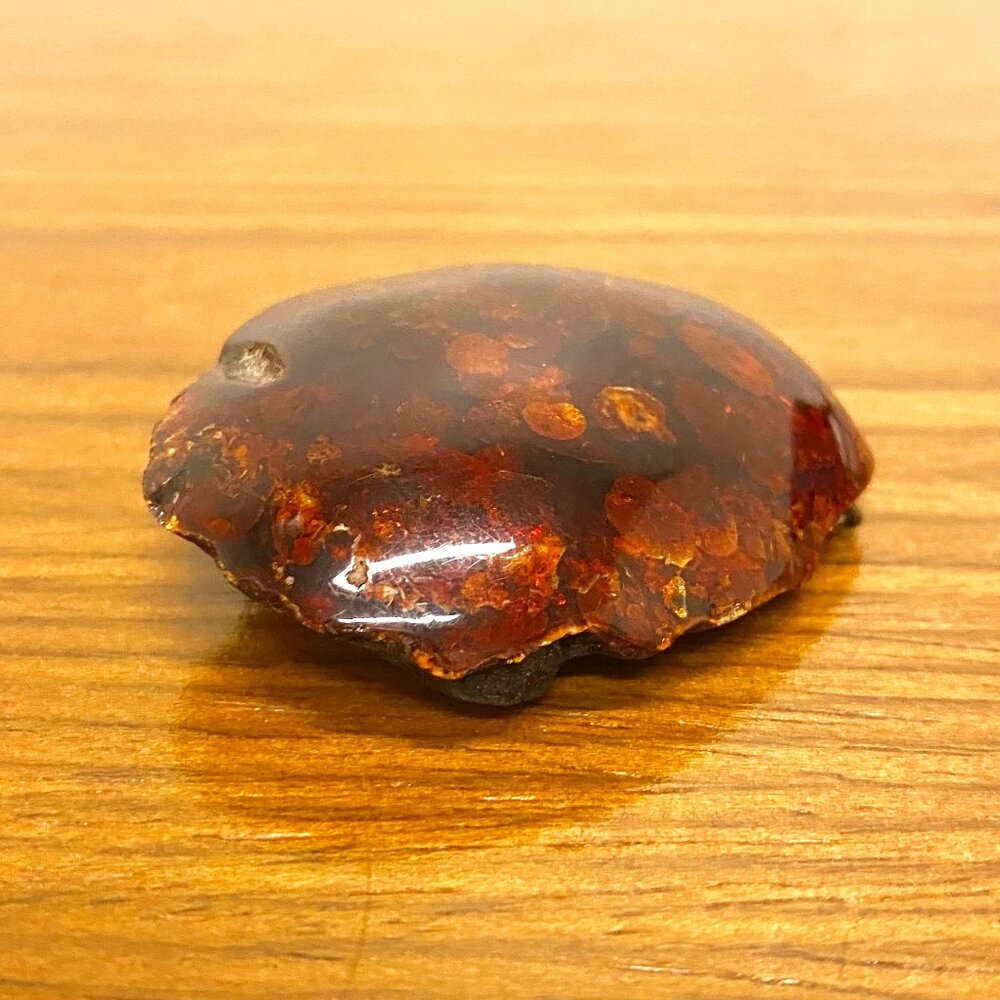 Large Natural Honey Amber Necklace Pendant / Vintage